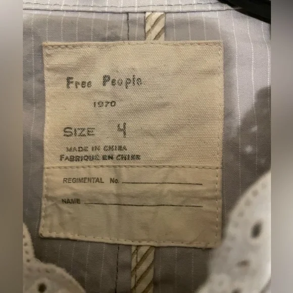 Free people corset blue/white jacket. Size 4. - Picture 2 of 8